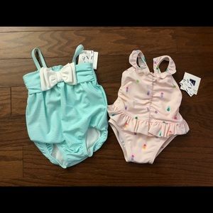 Janie and Jack baby girl swimsuits 0-3 NWT